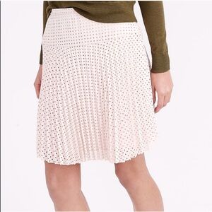NWOT! J crew laser cut pleated skirt in a nude cream. Size 6